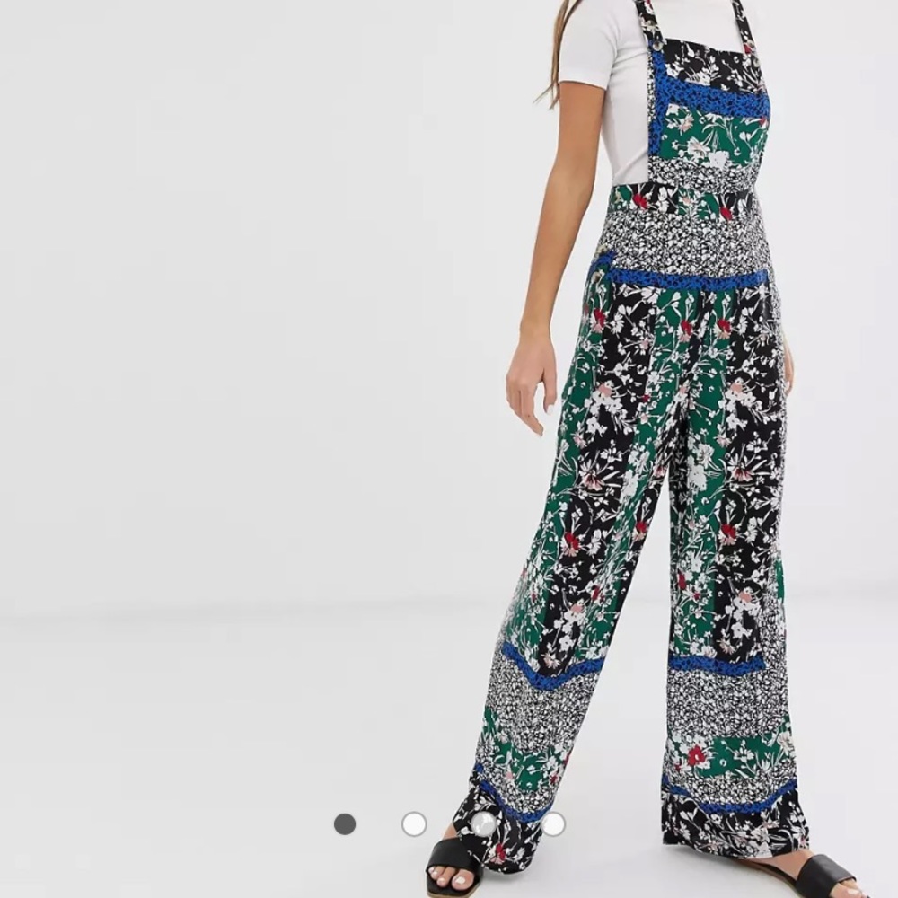 MISS SELFRIDGE ASOS Pinny Mixed Print Jumpsuit